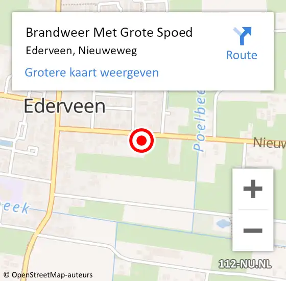 Locatie op kaart van de 112 melding: Brandweer Met Grote Spoed Naar Ederveen, Nieuweweg op 25 juni 2022 23:21