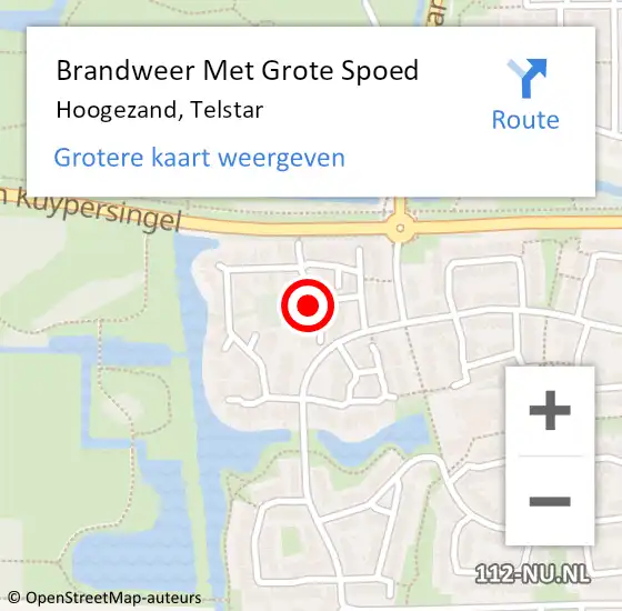 Locatie op kaart van de 112 melding: Brandweer Met Grote Spoed Naar Hoogezand, Telstar op 26 juni 2022 00:05