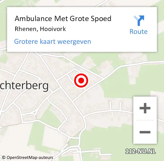 Locatie op kaart van de 112 melding: Ambulance Met Grote Spoed Naar Rhenen, Hooivork op 26 juni 2022 00:54