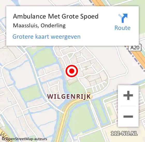 Locatie op kaart van de 112 melding: Ambulance Met Grote Spoed Naar Maassluis, Onderling op 26 juni 2022 01:07