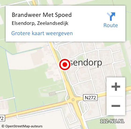 Locatie op kaart van de 112 melding: Brandweer Met Spoed Naar Elsendorp, Zeelandsedijk op 26 juni 2022 01:28