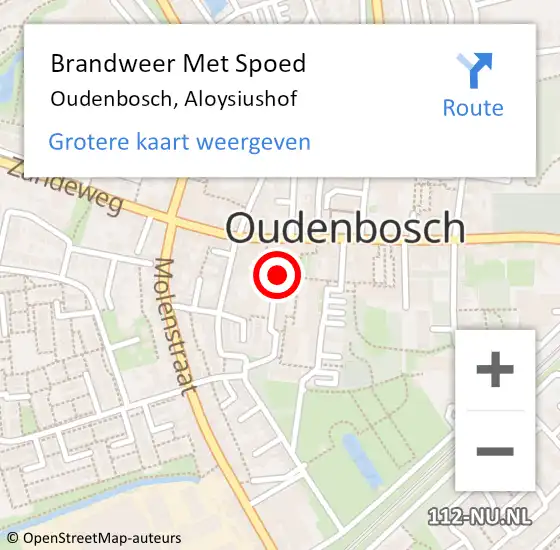 Locatie op kaart van de 112 melding: Brandweer Met Spoed Naar Oudenbosch, Aloysiushof op 26 juni 2022 01:31