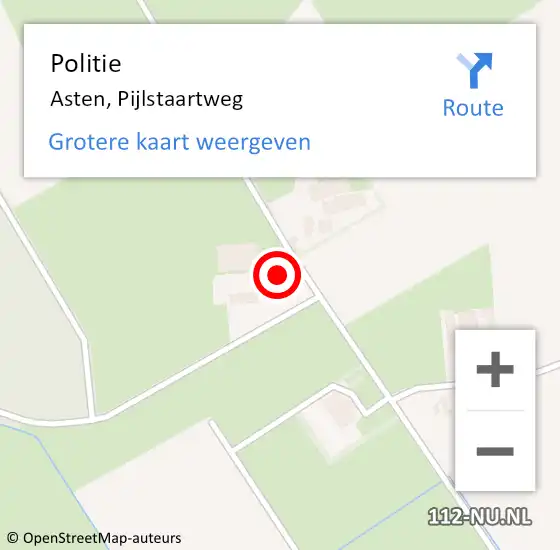 Locatie op kaart van de 112 melding: Politie Asten, Pijlstaartweg op 26 juni 2022 02:32