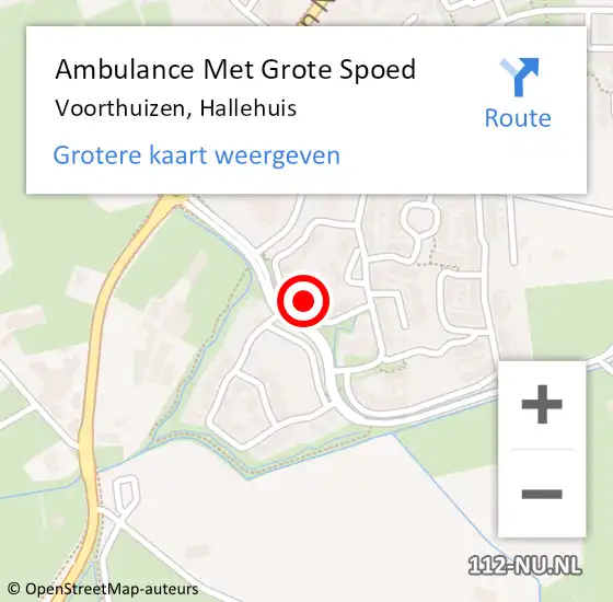 Locatie op kaart van de 112 melding: Ambulance Met Grote Spoed Naar Voorthuizen, Hallehuis op 26 juni 2022 02:56