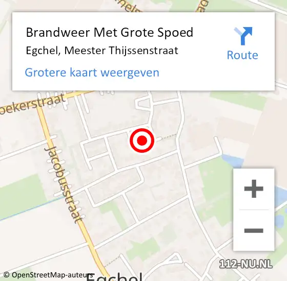 Locatie op kaart van de 112 melding: Brandweer Met Grote Spoed Naar Egchel, Meester Thijssenstraat op 26 juni 2022 03:09