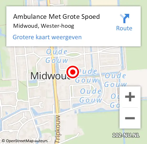 Locatie op kaart van de 112 melding: Ambulance Met Grote Spoed Naar Midwoud, Wester-hoog op 26 juni 2022 04:01