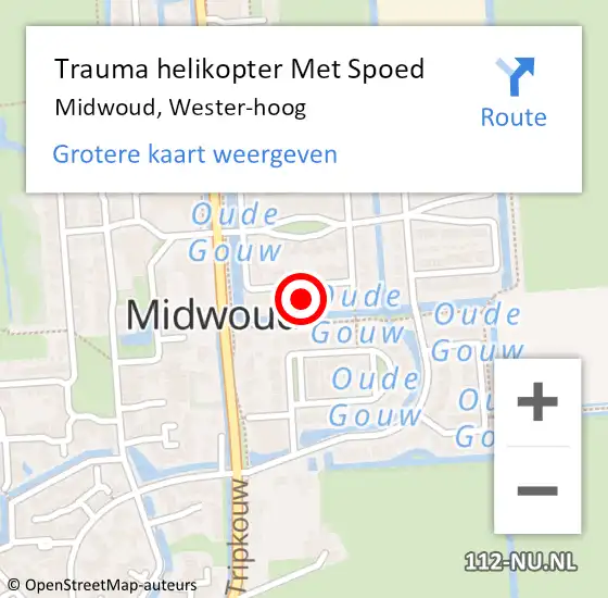 Locatie op kaart van de 112 melding: Trauma helikopter Met Spoed Naar Midwoud, Wester-hoog op 26 juni 2022 04:06