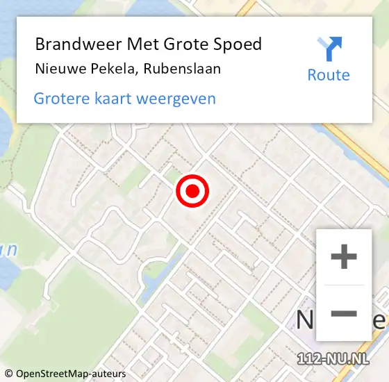 Locatie op kaart van de 112 melding: Brandweer Met Grote Spoed Naar Nieuwe Pekela, Rubenslaan op 26 juni 2022 04:11