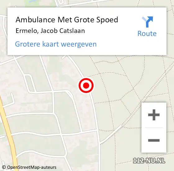 Locatie op kaart van de 112 melding: Ambulance Met Grote Spoed Naar Ermelo, Jacob Catslaan op 21 juli 2014 12:26