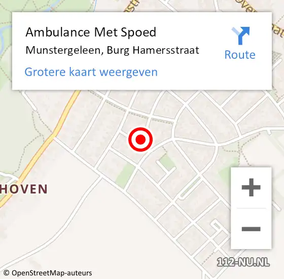 Locatie op kaart van de 112 melding: Ambulance Met Spoed Naar Munstergeleen, Burg Hamersstraat op 21 juli 2014 12:29