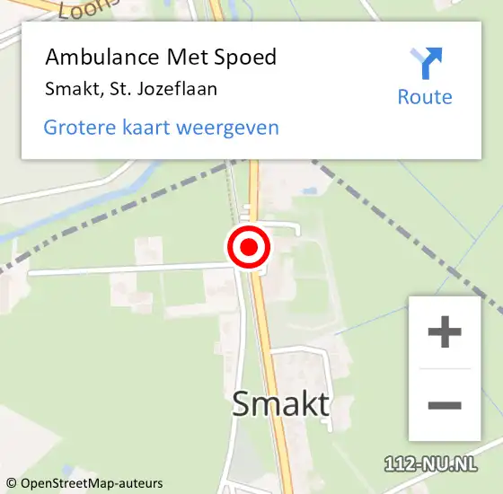 Locatie op kaart van de 112 melding: Ambulance Met Spoed Naar Smakt, St. Jozeflaan op 21 juli 2014 12:30