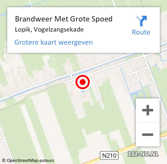 Locatie op kaart van de 112 melding: Brandweer Met Grote Spoed Naar Lopik, Vogelzangsekade op 26 juni 2022 05:52