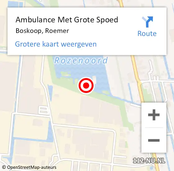 Locatie op kaart van de 112 melding: Ambulance Met Grote Spoed Naar Boskoop, Roemer op 26 juni 2022 06:06