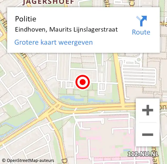 Locatie op kaart van de 112 melding: Politie Eindhoven, Maurits Lijnslagerstraat op 21 juli 2014 12:34