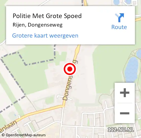 Locatie op kaart van de 112 melding: Politie Met Grote Spoed Naar Rijen, Dongenseweg op 26 juni 2022 08:57