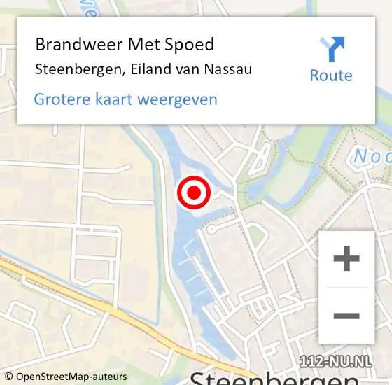 Locatie op kaart van de 112 melding: Brandweer Met Spoed Naar Steenbergen, Eiland van Nassau op 26 juni 2022 08:58