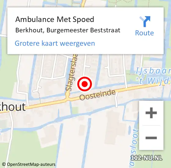 Locatie op kaart van de 112 melding: Ambulance Met Spoed Naar Berkhout, Burgemeester Beststraat op 26 juni 2022 09:45