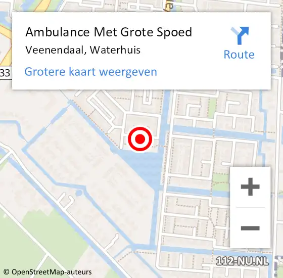 Locatie op kaart van de 112 melding: Ambulance Met Grote Spoed Naar Veenendaal, Waterhuis op 26 juni 2022 09:48