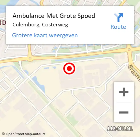 Locatie op kaart van de 112 melding: Ambulance Met Grote Spoed Naar Culemborg, Costerweg op 26 juni 2022 09:54