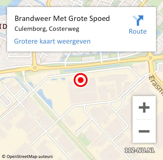 Locatie op kaart van de 112 melding: Brandweer Met Grote Spoed Naar Culemborg, Costerweg op 26 juni 2022 09:54