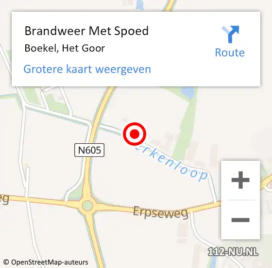 Locatie op kaart van de 112 melding: Brandweer Met Spoed Naar Boekel, Het Goor op 26 juni 2022 09:58