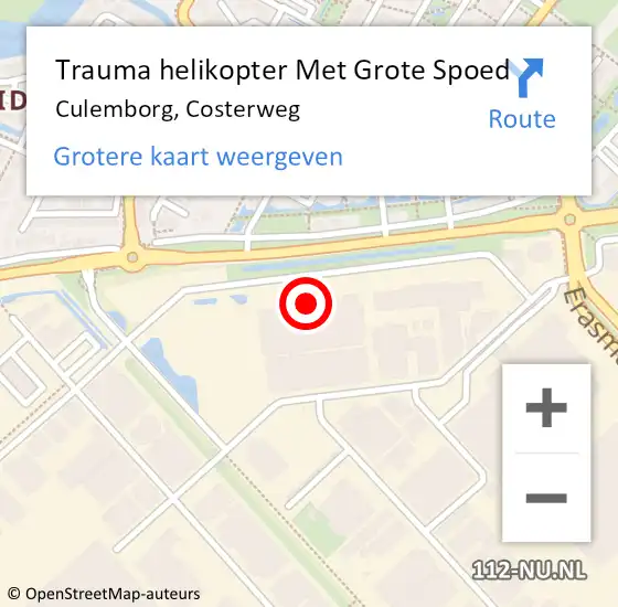 Locatie op kaart van de 112 melding: Trauma helikopter Met Grote Spoed Naar Culemborg, Costerweg op 26 juni 2022 09:59