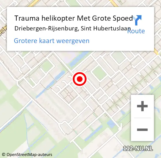 Locatie op kaart van de 112 melding: Trauma helikopter Met Grote Spoed Naar Driebergen-Rijsenburg, Sint Hubertuslaan op 26 juni 2022 10:47