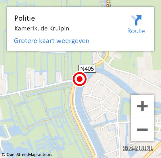 Locatie op kaart van de 112 melding: Politie Kamerik, de Kruipin op 26 juni 2022 12:47