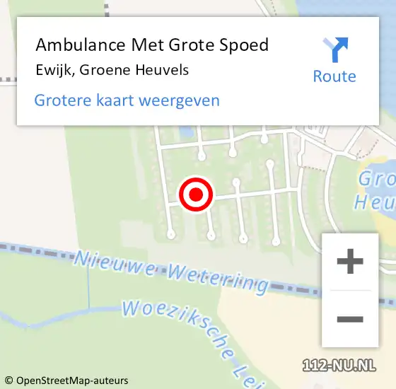 Locatie op kaart van de 112 melding: Ambulance Met Grote Spoed Naar Ewijk, Groene Heuvels op 26 juni 2022 12:53