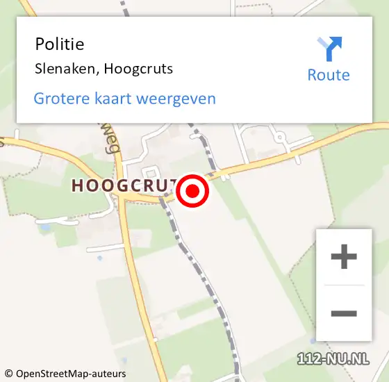 Locatie op kaart van de 112 melding: Politie Slenaken, Hoogcruts op 26 juni 2022 13:00