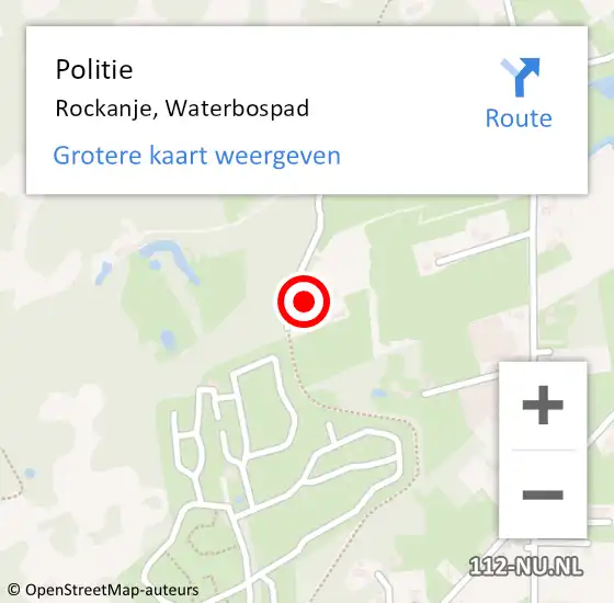 Locatie op kaart van de 112 melding: Politie Rockanje, Waterbospad op 26 juni 2022 13:21