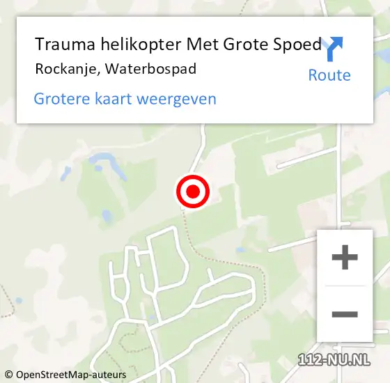 Locatie op kaart van de 112 melding: Trauma helikopter Met Grote Spoed Naar Rockanje, Waterbospad op 26 juni 2022 13:25