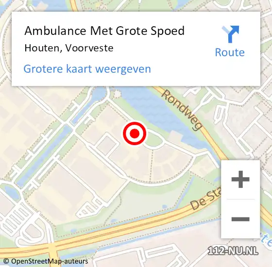 Locatie op kaart van de 112 melding: Ambulance Met Grote Spoed Naar Houten, Voorveste op 21 juli 2014 13:01