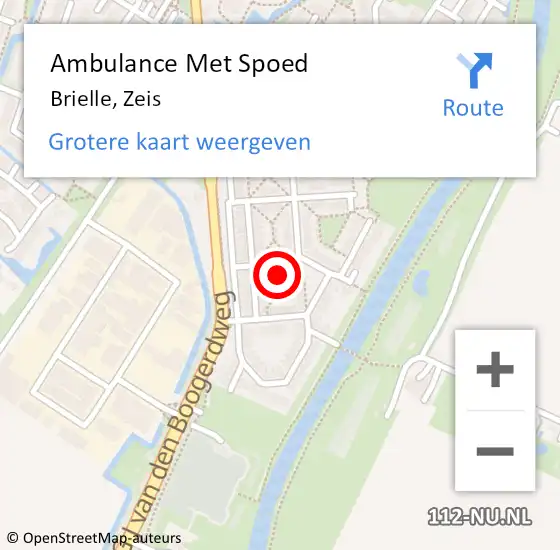 Locatie op kaart van de 112 melding: Ambulance Met Spoed Naar Brielle, Zeis op 26 juni 2022 13:49