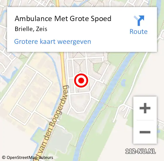 Locatie op kaart van de 112 melding: Ambulance Met Grote Spoed Naar Brielle, Zeis op 26 juni 2022 14:13