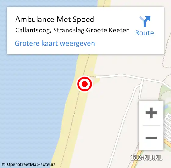 Locatie op kaart van de 112 melding: Ambulance Met Spoed Naar Callantsoog, Strandslag Groote Keeten op 26 juni 2022 15:10