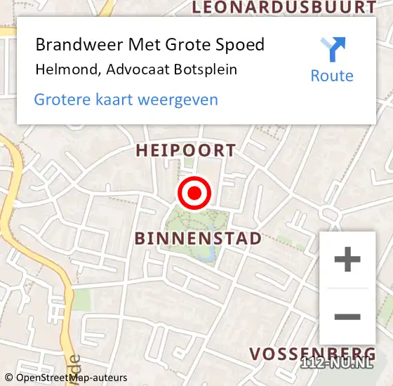 Locatie op kaart van de 112 melding: Brandweer Met Grote Spoed Naar Helmond, Advocaat Botsplein op 26 juni 2022 15:31