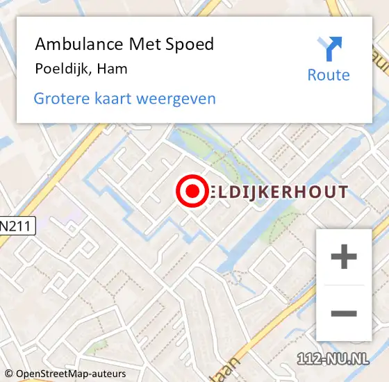 Locatie op kaart van de 112 melding: Ambulance Met Spoed Naar Poeldijk, Ham op 26 juni 2022 16:00