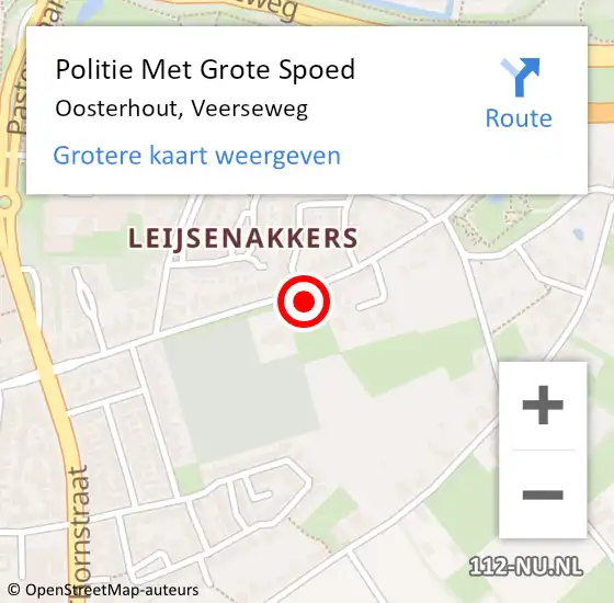 Locatie op kaart van de 112 melding: Politie Met Grote Spoed Naar Oosterhout, Veerseweg op 26 juni 2022 16:03