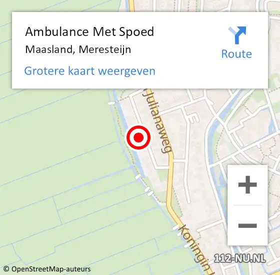 Locatie op kaart van de 112 melding: Ambulance Met Spoed Naar Maasland, Meresteijn op 26 juni 2022 16:35