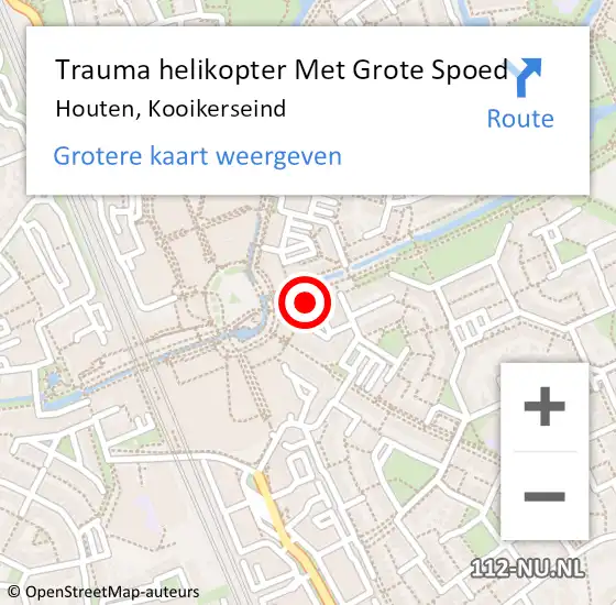 Locatie op kaart van de 112 melding: Trauma helikopter Met Grote Spoed Naar Houten, Kooikerseind op 26 juni 2022 17:11