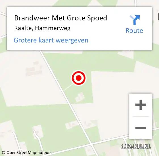 Locatie op kaart van de 112 melding: Brandweer Met Grote Spoed Naar Raalte, Hammerweg op 21 juli 2014 13:19