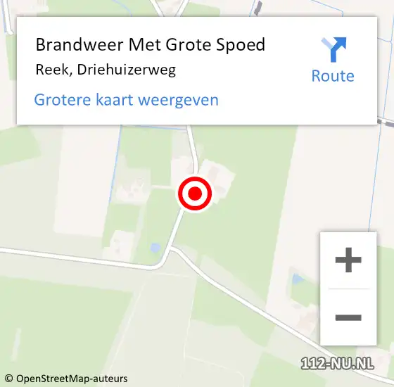 Locatie op kaart van de 112 melding: Brandweer Met Grote Spoed Naar Reek, Driehuizerweg op 26 juni 2022 17:20