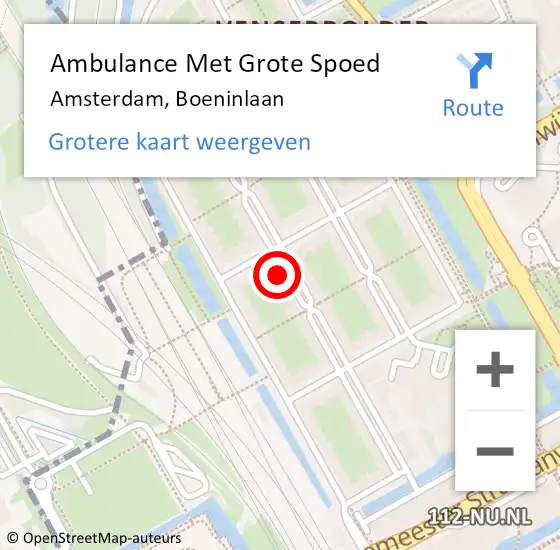 Locatie op kaart van de 112 melding: Ambulance Met Grote Spoed Naar Amsterdam-Zuidoost, Boeninlaan op 26 juni 2022 17:28