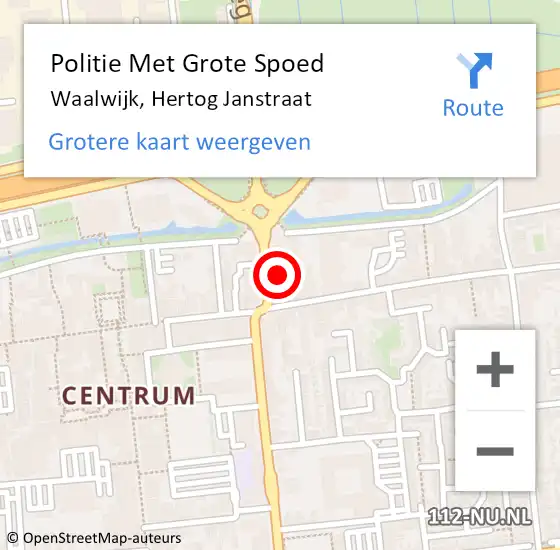 Locatie op kaart van de 112 melding: Politie Met Grote Spoed Naar Waalwijk, Hertog Janstraat op 26 juni 2022 17:52