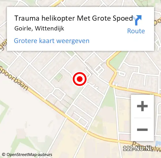 Locatie op kaart van de 112 melding: Trauma helikopter Met Grote Spoed Naar Goirle, Wittendijk op 26 juni 2022 17:59