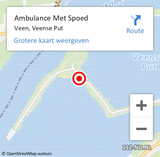 Locatie op kaart van de 112 melding: Ambulance Met Spoed Naar Veen, Veense Put op 26 juni 2022 18:30