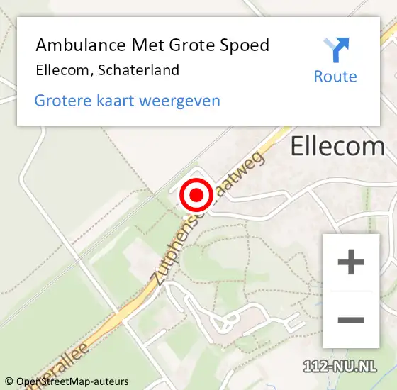 Locatie op kaart van de 112 melding: Ambulance Met Grote Spoed Naar Ellecom, Schaterland op 26 juni 2022 18:33