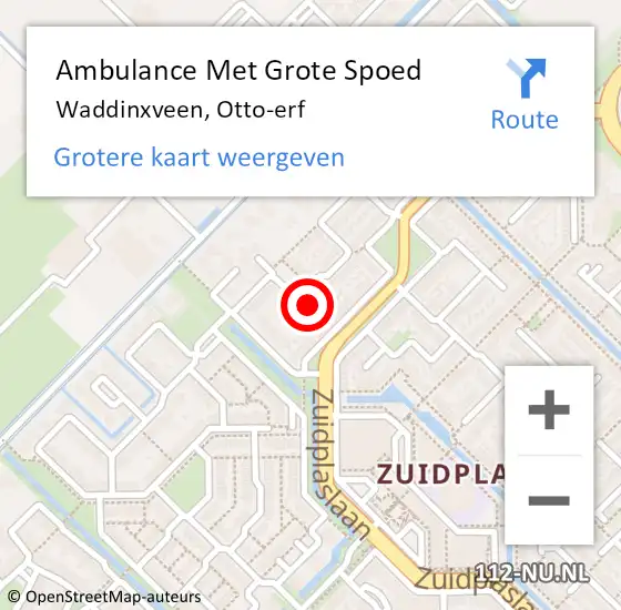 Locatie op kaart van de 112 melding: Ambulance Met Grote Spoed Naar Waddinxveen, Otto-erf op 26 juni 2022 19:29