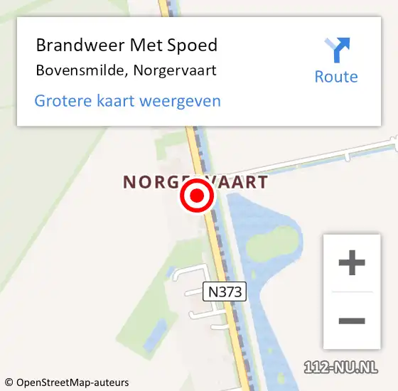 Locatie op kaart van de 112 melding: Brandweer Met Spoed Naar Bovensmilde, Norgervaart op 26 juni 2022 19:49